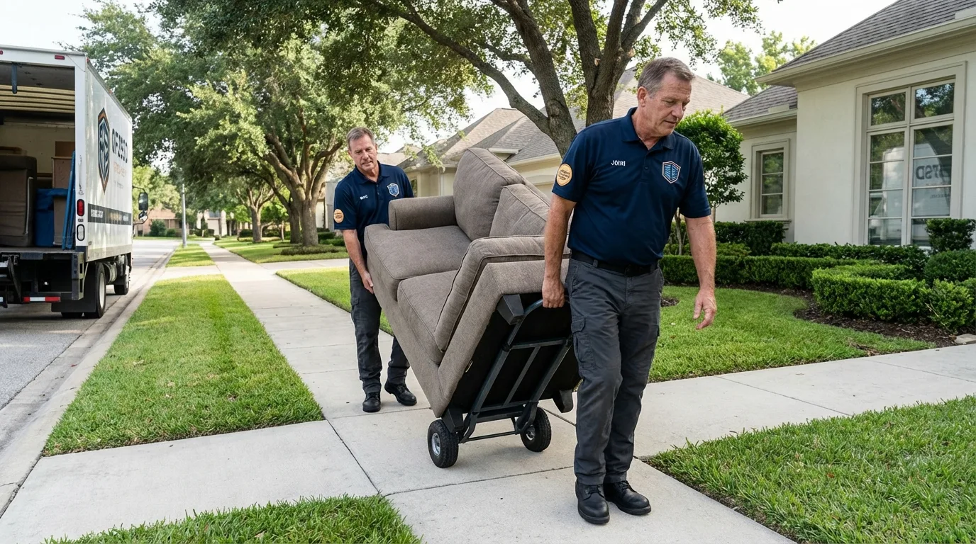 Local residential moving crew loading furniture in Marthasville, MO